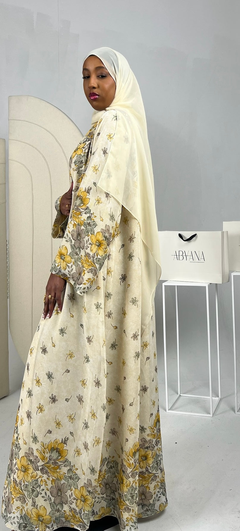 Lemon Veil Abaya